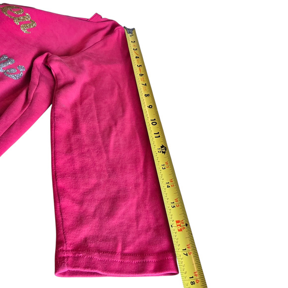 Women’s Medium Karen Scott Pink Glitter Graphic Scoop Neck 3/4 Sleeve Shirt - Picture 7 of 8